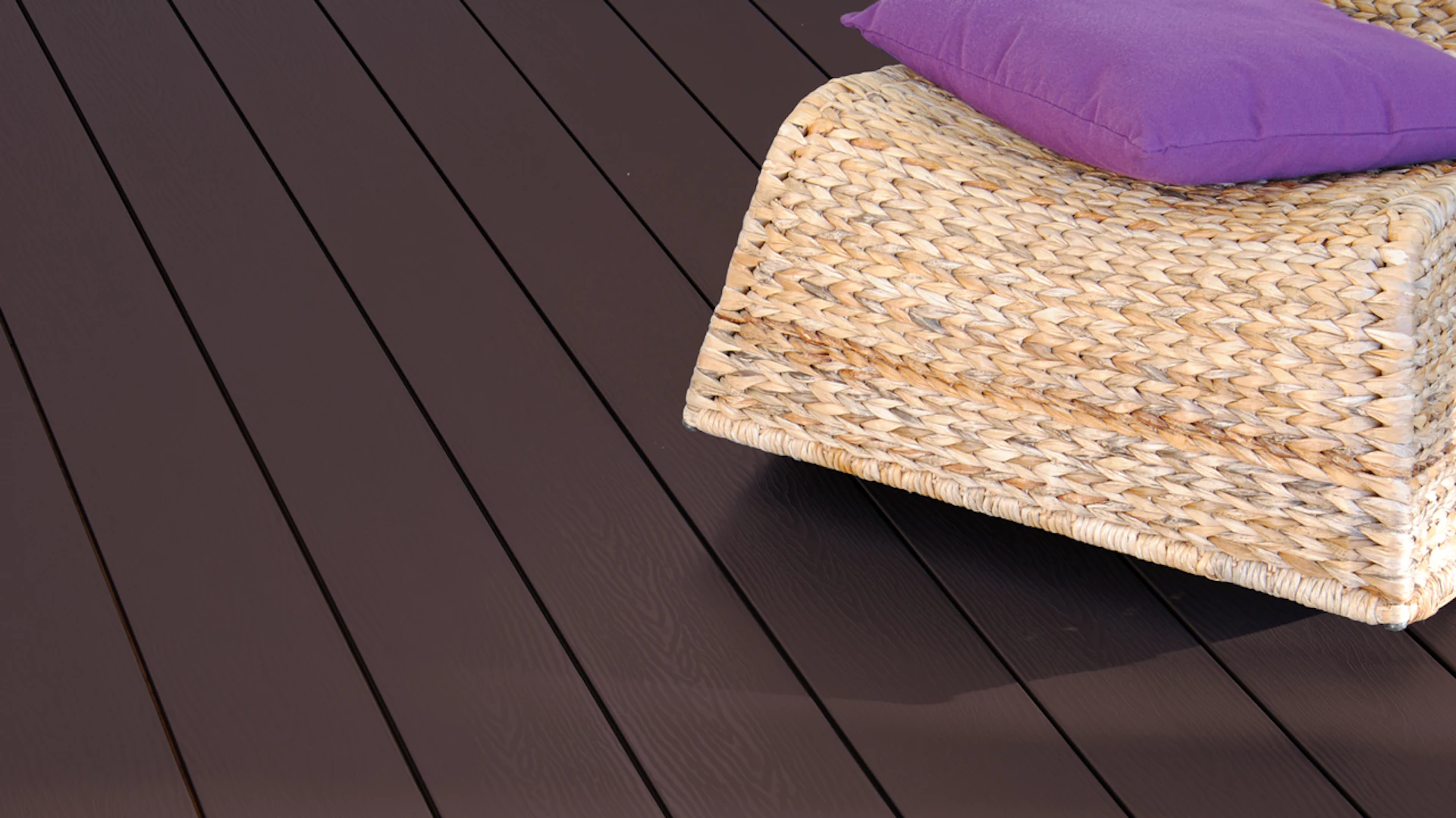 planeo WPC - decking board solid chocolate brown embossed/fluted - 1m to 6m