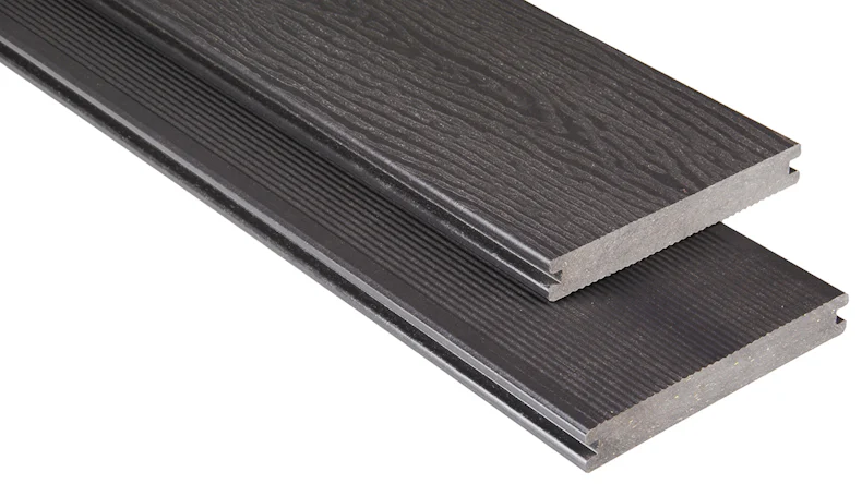 planeo pavimenti WPC - tavola per decking solido grigio-marrone 4.90m - scanalato