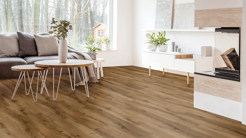planeo Vinile rigido ad incastro - Rovere marrone naturale | Isolamento acustico integrato (KPC-S-569)