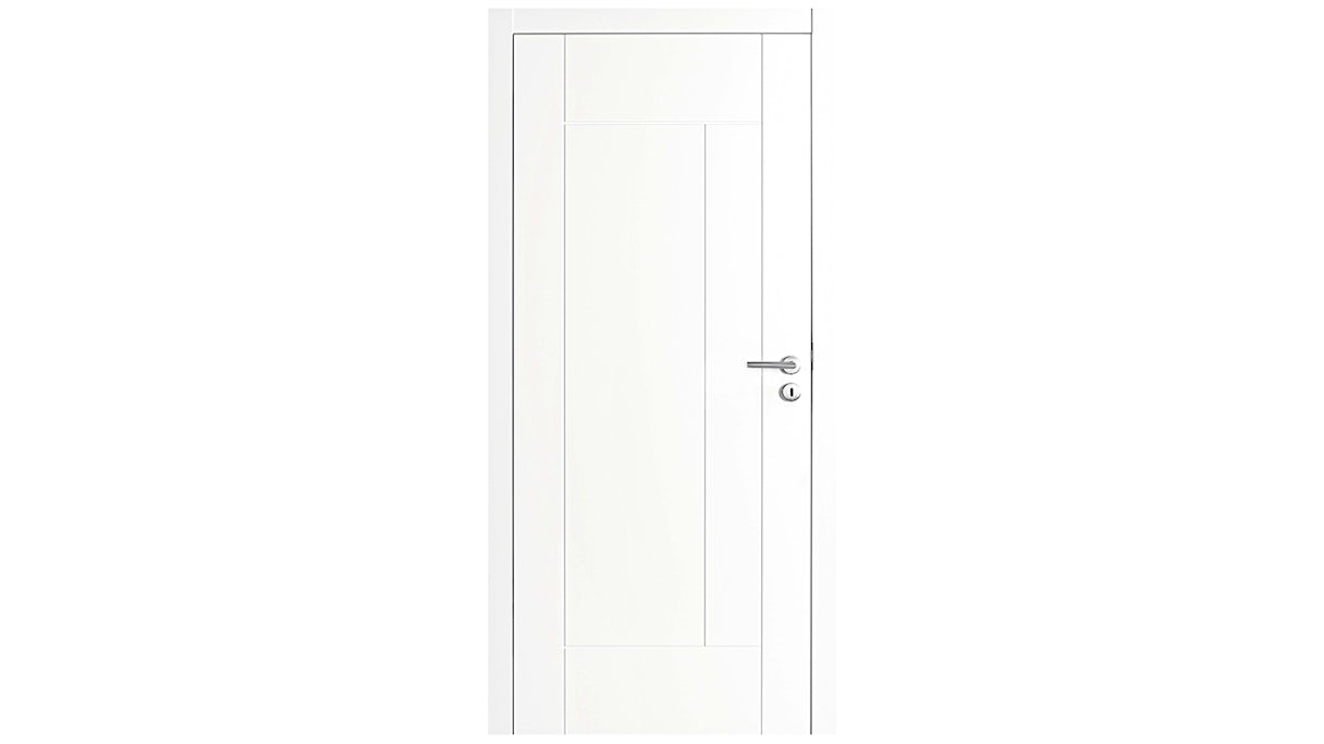 planeo interior door lacquer 2.0 - Kunz 9010 white lacquer 2110 x 735 mm DIN L - round RSP hinge 3-t