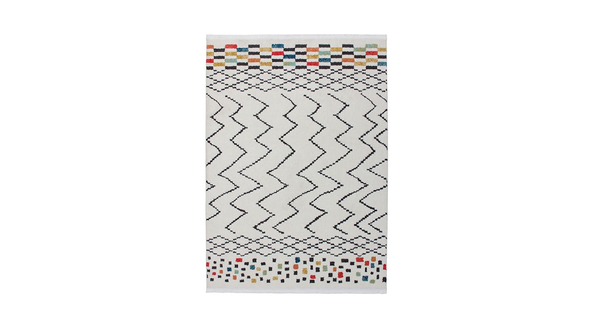 planeo carpet - Agadir 410 white / black / multi 160 x 230 cm