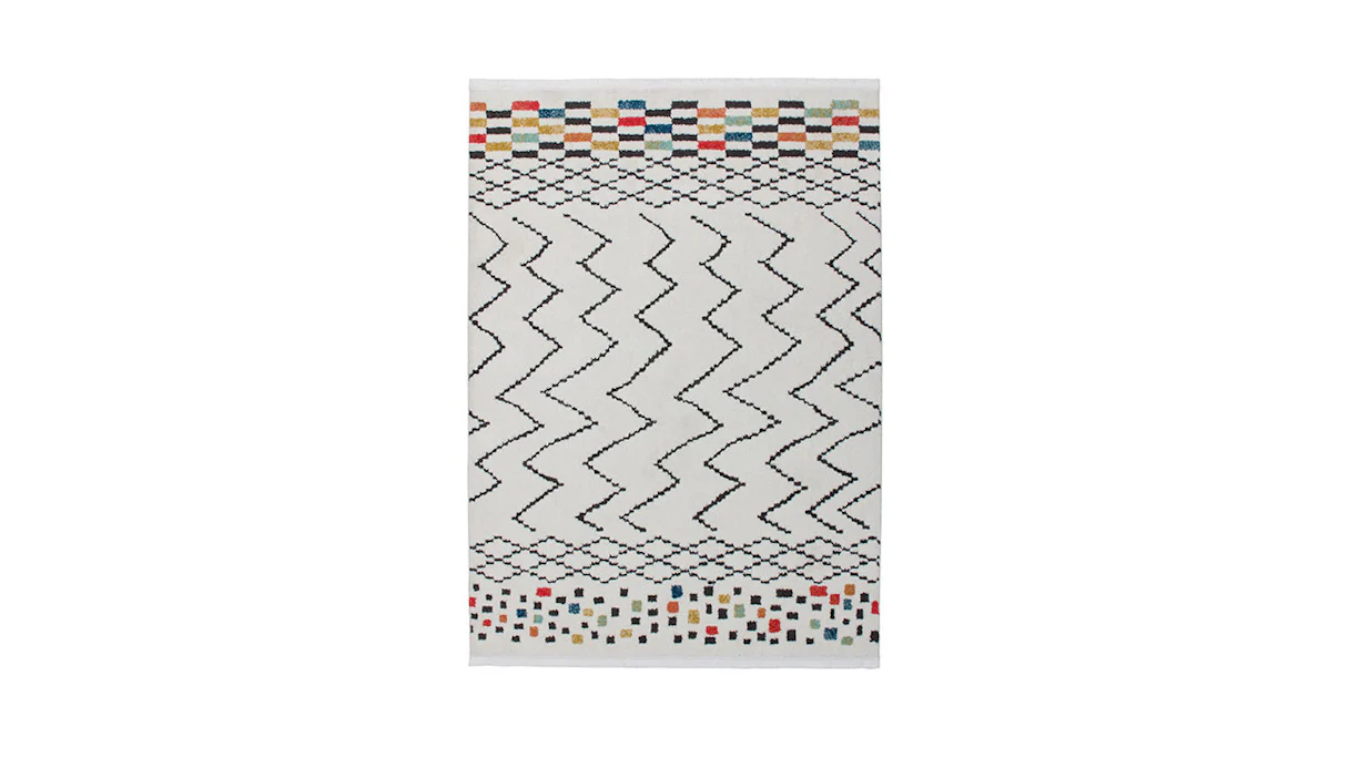 tapis planeo - Agadir 410 Blanc / Noir / Multi 160 x 230 cm