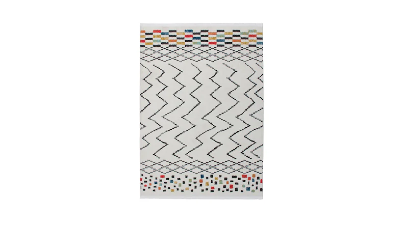 tapis planeo - Agadir 410 blanc / noir / multi 200 x 290 cm