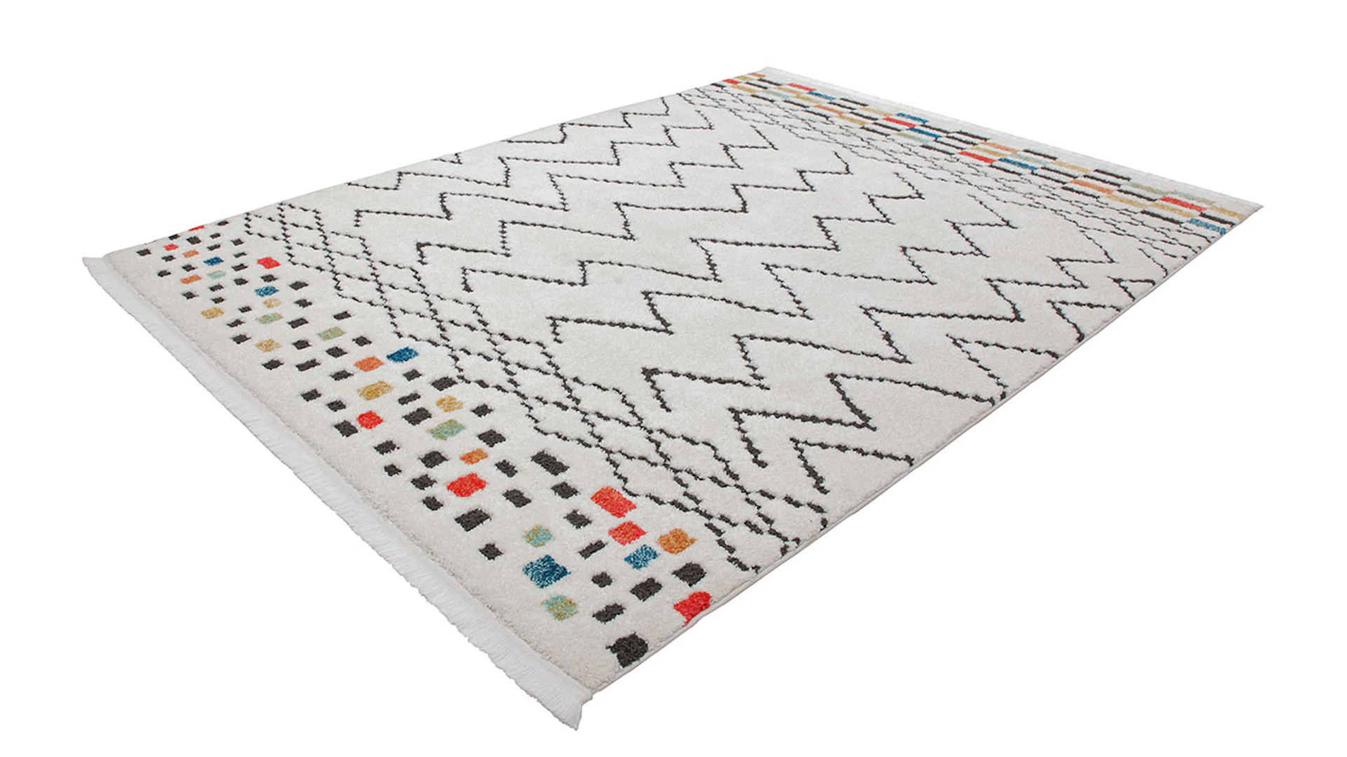 tapis planeo - Agadir 410 blanc / noir / multi 200 x 290 cm