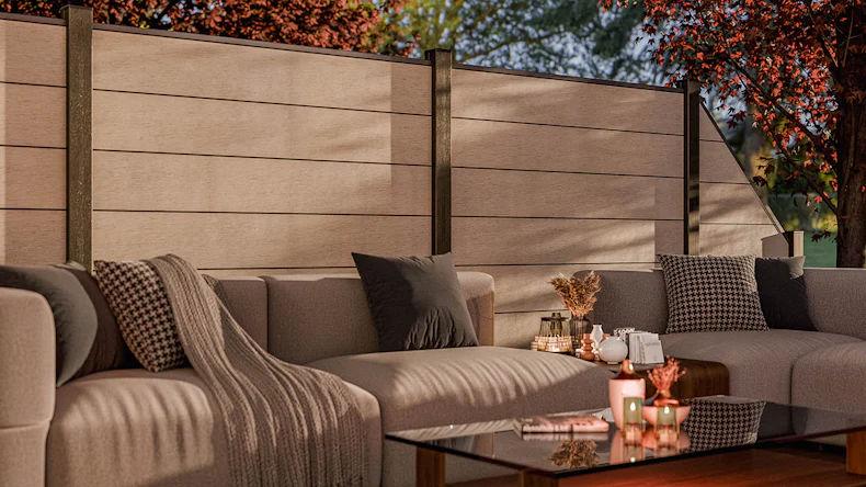 planeo Gardence Strong XL - Recinzione in BPC Standard BiColor Bianco