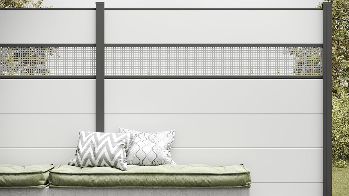 planeo Basic - clôture à composer PVC carré blanc 180 x 180 cm