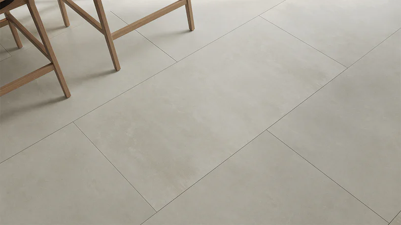 planeo Rigid Click Vinyl - Light Grey XXL Tile | Impact sound insulation integrated (DF-KF-794-030)