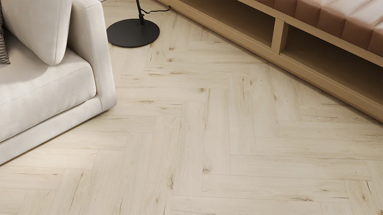planeo Rigid Klick Vinyl - Light Oak Fischgrät | Trittschalldämmung integr. (DF-KH-251-055)