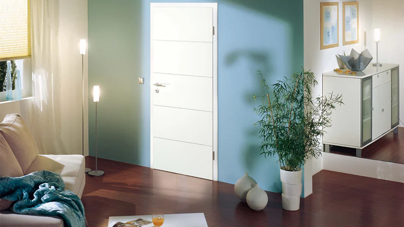 planeo Lack-Innentür Lack 2.0 - Mailo 9016 Weisslack 2110 x 735 mm DIN R - Rund RSP Band 2-t