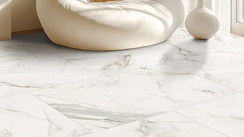 Gerflor Klick Vinyl Rigid - Creation 55 Clic Acoustic White Marble | Isolamento acustico integrato (61261743)