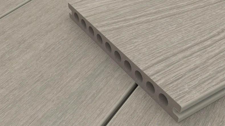 planeo MAXLine Nature - 3m WPC CoEx ummantelte XL Terrassendiele Verbundprofil leicht - Hellgrau strukturiert/glatt gebürstet