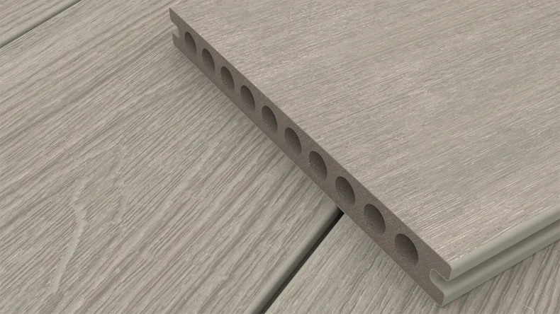 planeo MAXLine Nature - 3m WPC CoEx ummantelte XL Terrassendiele Verbundprofil leicht - Hellgrau strukturiert/glatt gebürstet