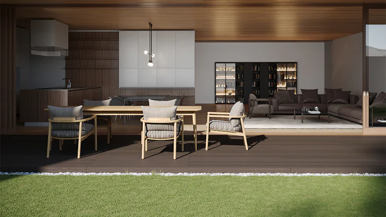 Komplett-Set planeo Elegant - Pro 3D 5m Massivdiele Holzstruktur Mooreiche 50.4m² inkl. Alu-UK