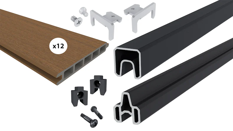 planeo INFINITY - WPC CoEx Steckzaun Burma Teak 176 x 183 cm