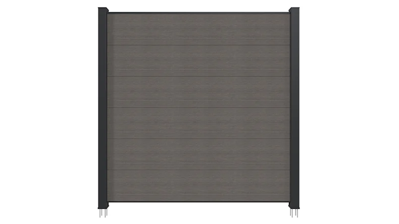 planeo INFINITY XL-Board - WPC CoEx Steckzaun Dunkelgrau 176 x 183 cm