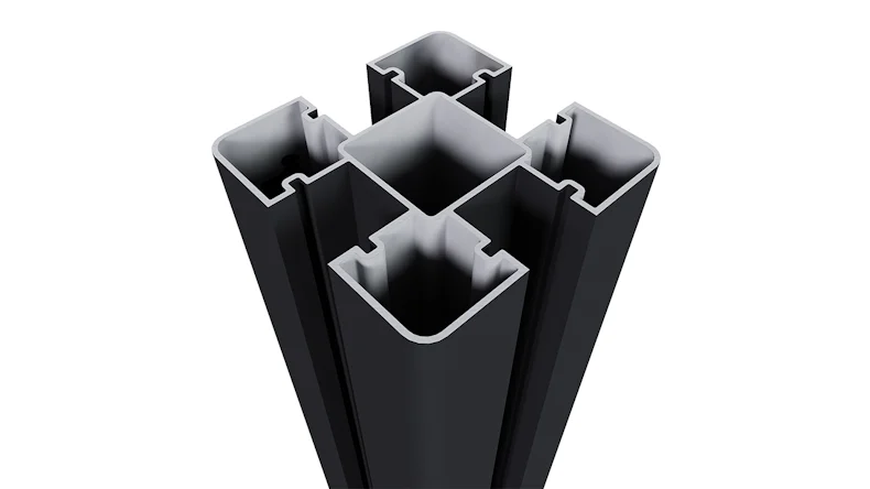 planeo Aluminium Pfosten zum Aufdübeln - Schwarz 8 x 8 x 190 cm inkl. Pfostenkappe