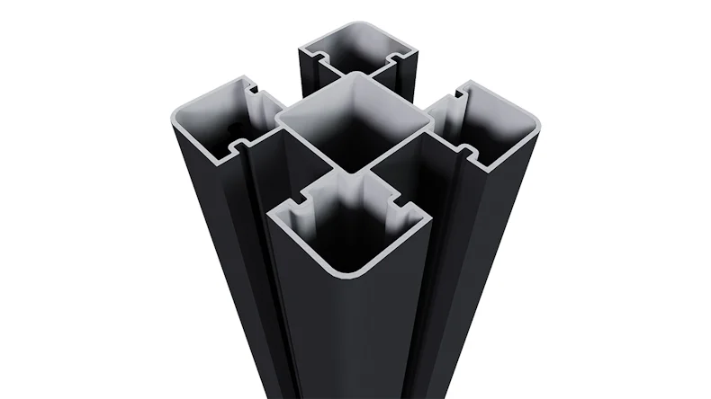 planeo Aluminium Pfosten zum Einbetonieren - Schwarz 8 x 8 x 240 cm inkl. Pfostenkappe