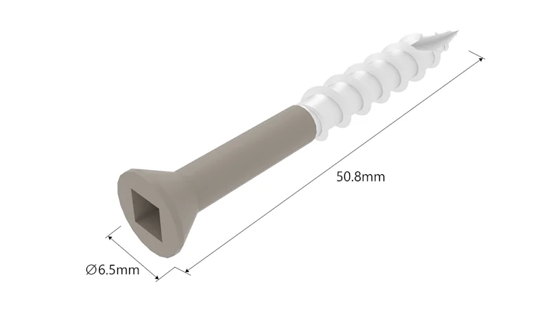 planeo Vis colorées en acier inoxydable - Gris clair 5 x 50 mm 100 pces y compris embout