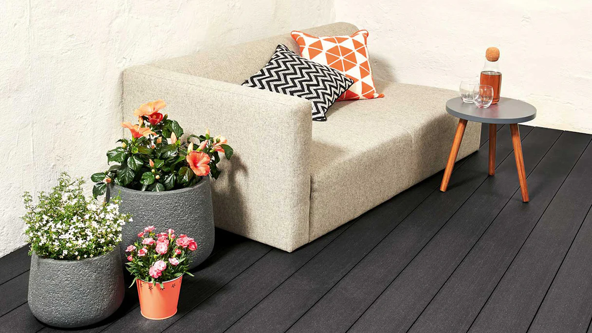 planeo Lame de terrasse Composite - Excellento gris lave mat gaufré