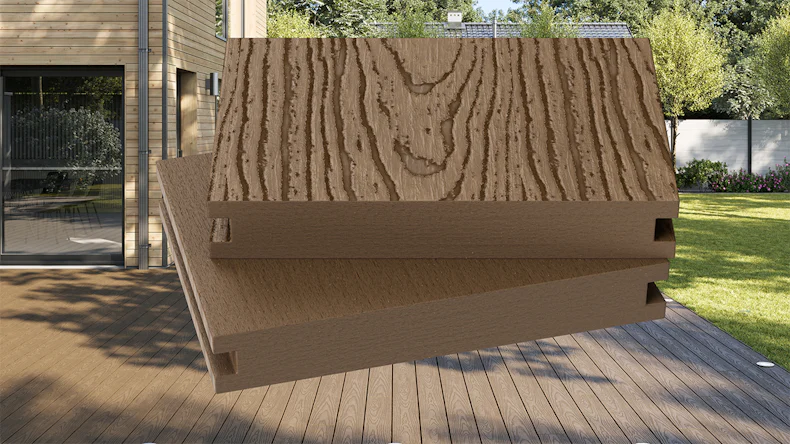 planeo SlimDeck BPC-Massivdiele - Mahagoni 4m - glatt/strukturiert