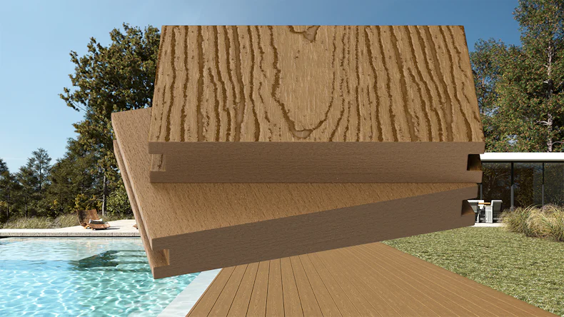 planeo SlimDeck Plancher massif BPC - Sable 4m - lisse/structuré