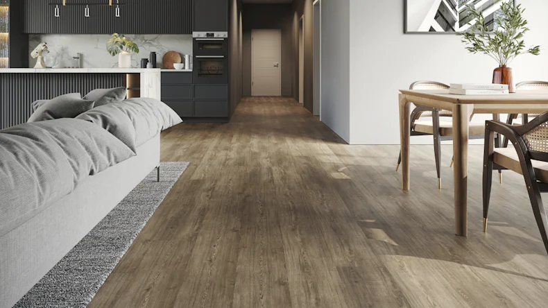 planeo Klebevinyl - Eiche Dunkelbraun | Synchronprägung (NF-S-5886)