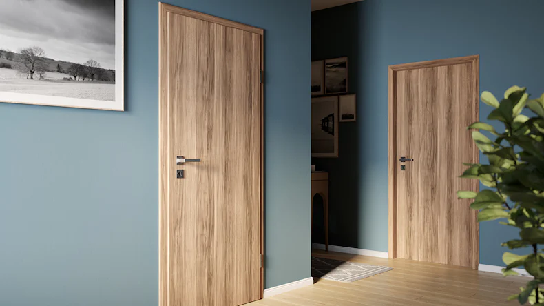 planeo CPL-Innentür CPL 1.0 - Nils Nussbaum 2110 x 860 mm DIN L - Rund RSP Band 2-t