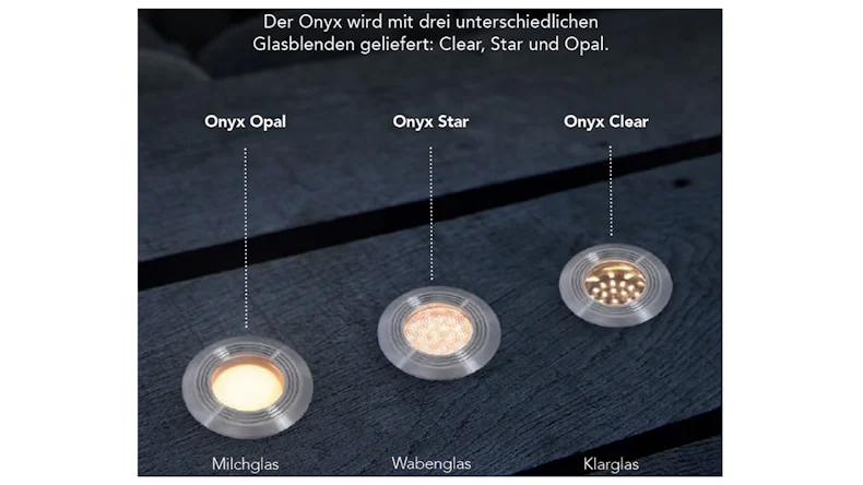 planeo illuminazione patio 12V - luce da incasso a LED Onyx30 R1 - 0,5W 4Lumen