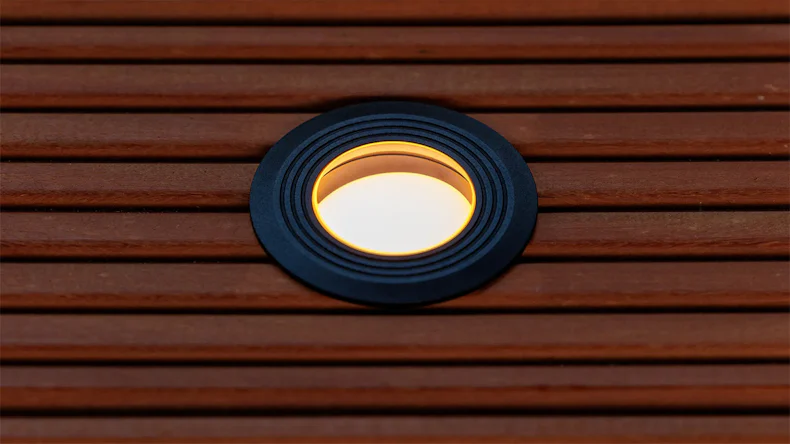 planeo Terrassenbeleuchtung 12V - LED-Einbauleuchte Onyx 60 RA - 1W 23 Lumen