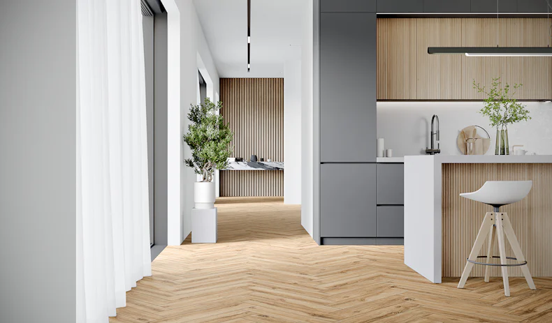 planeo Klick Vinyl - Herringbone Vail Oak| Made in Germany (100P1003HB)