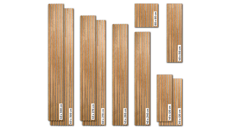 planeo Akustikpaneele - Massivholz Eiche/Grau