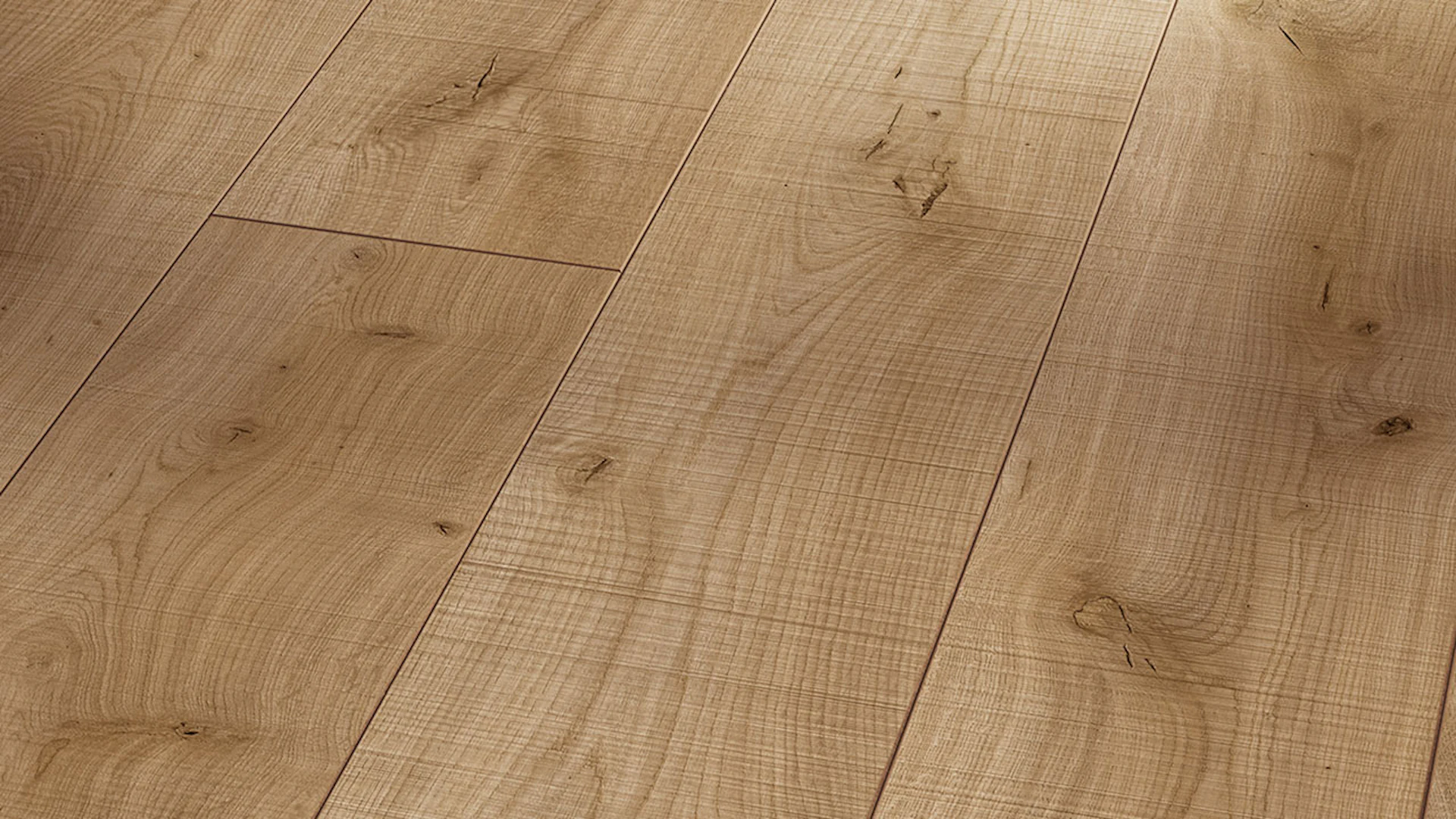 Parador laminate flooring - Trendtime 6 - Lumberjack Oak wideplank 1-plank Rough sawn texture 4-sided V-joint