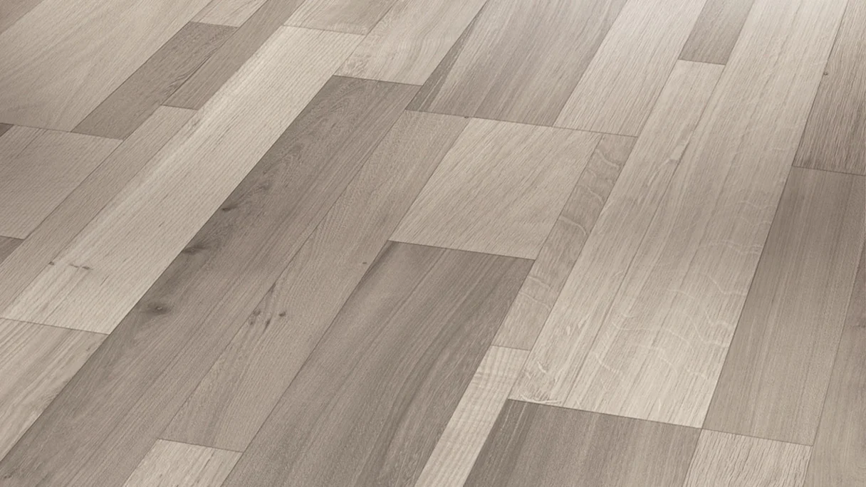 Parador laminate flooring - Classic 1050 - oak mix light grey - satin structure - block 3-plank