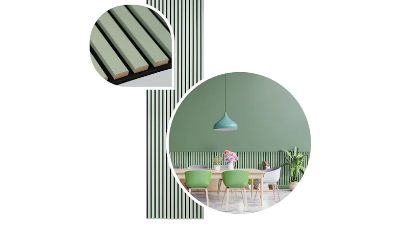 planeo Panneaux acoustiques - Vert pastel/noir 60x60 cm