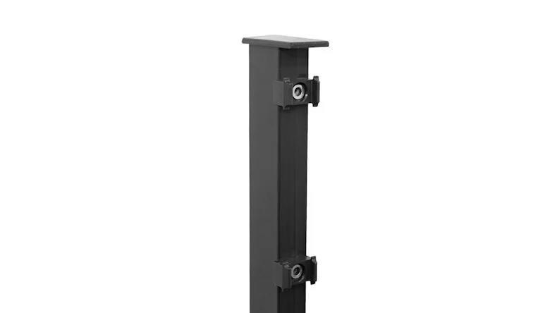 Poteau de clôture de type FB anthracite pour clôture à double maille