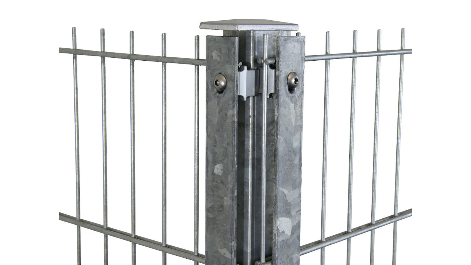 Poteaux d'angle de type F galvanisés à chaud pour clôture à double maille - Hauteur de la clôture 1830 mm