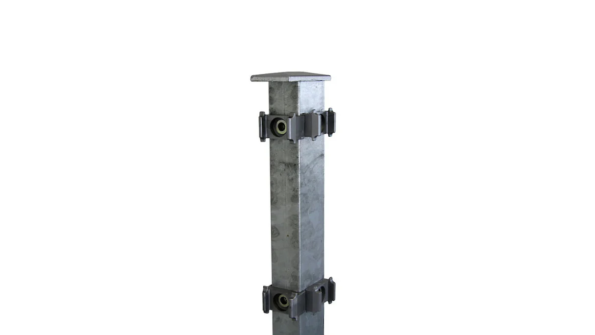 Eckpfosten Typ FB Feuerverzinkt für Doppelstabmattenzaun - Zaunhöhe 1030 mm