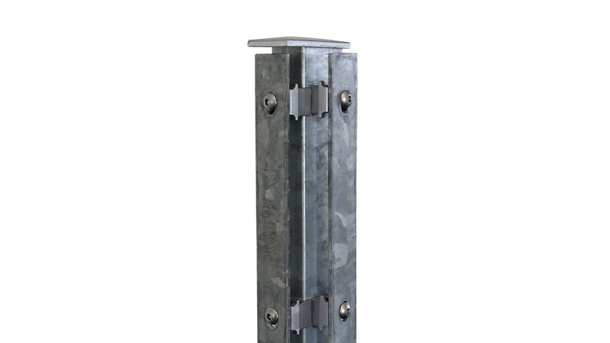 Corner post type FB Hot-dip galvanised for double bar fence - fence height 1430 mm
