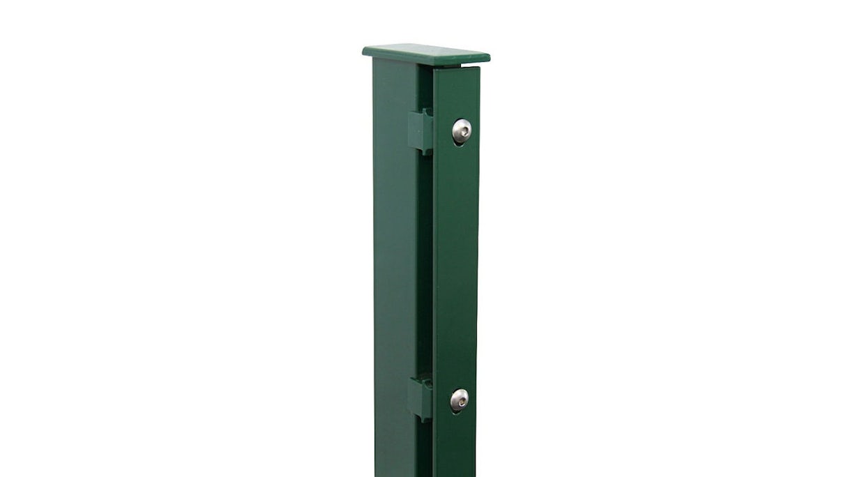 Poteau de clôture de type FB vert mousse pour clôture à double maille - hauteur de la clôture 630 mm