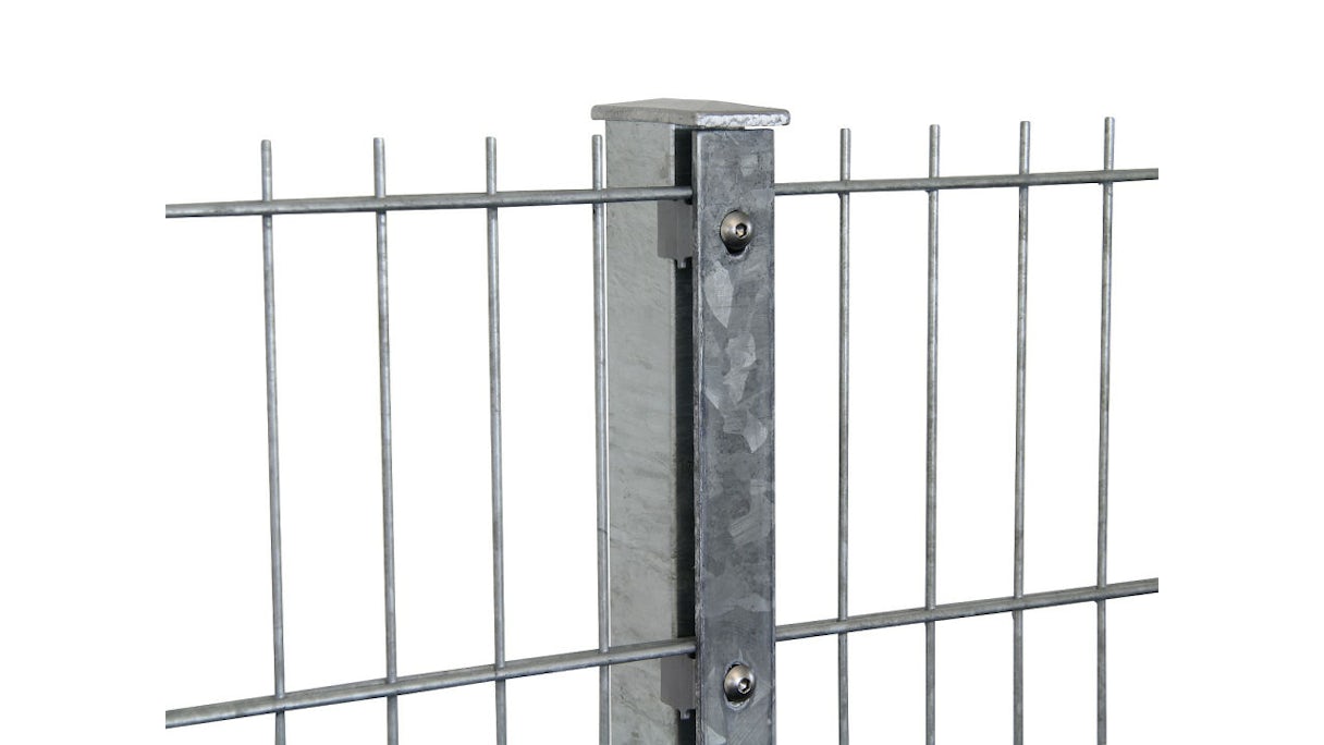 Poteaux de clôture type FB galvanisés à chaud pour clôture à double maille - Hauteur de la clôture 1230 mm