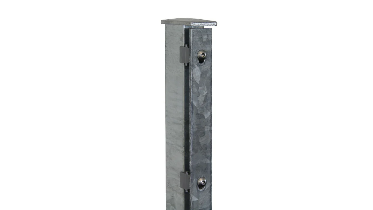 Poteaux de clôture de type F Galvanisés à chaud pour clôture à double maille - Hauteur de la clôture 2230 mm