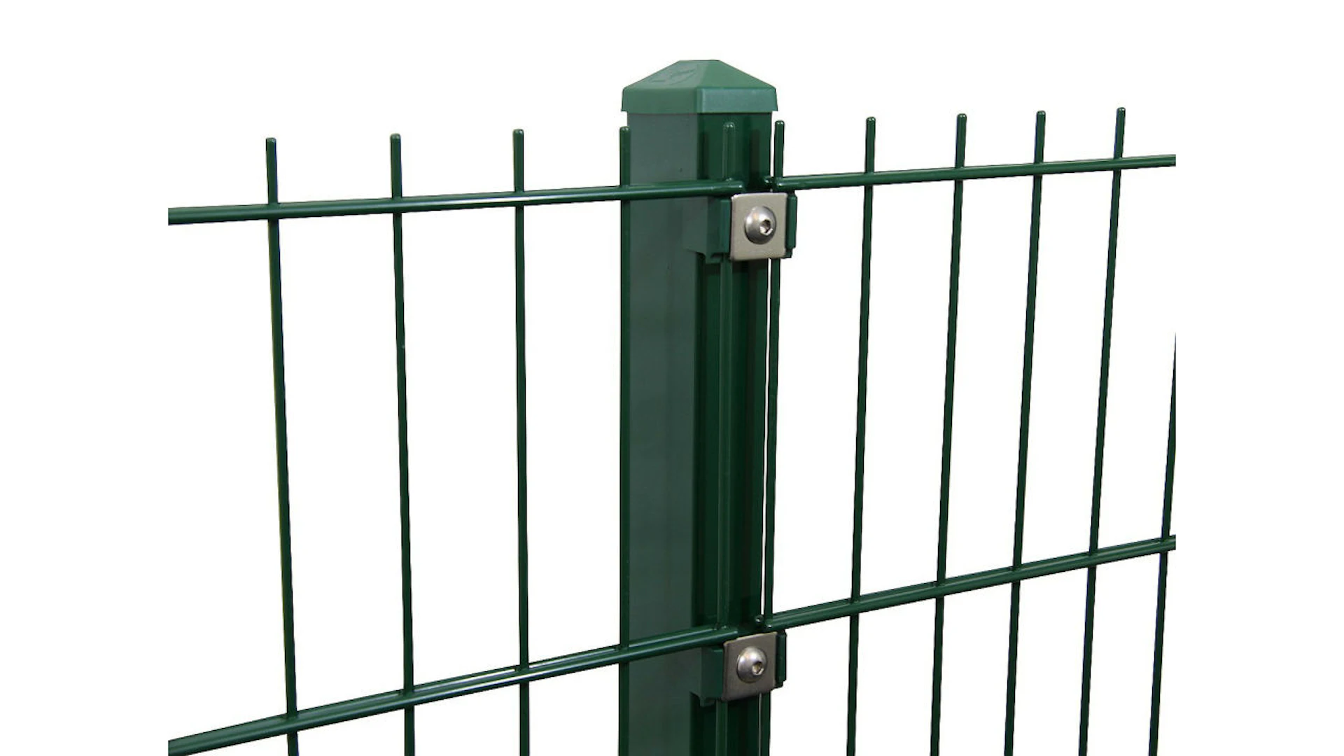 Poteau de clôture de type P vert mousse pour clôture à double maille - hauteur de la clôture 1830 mm