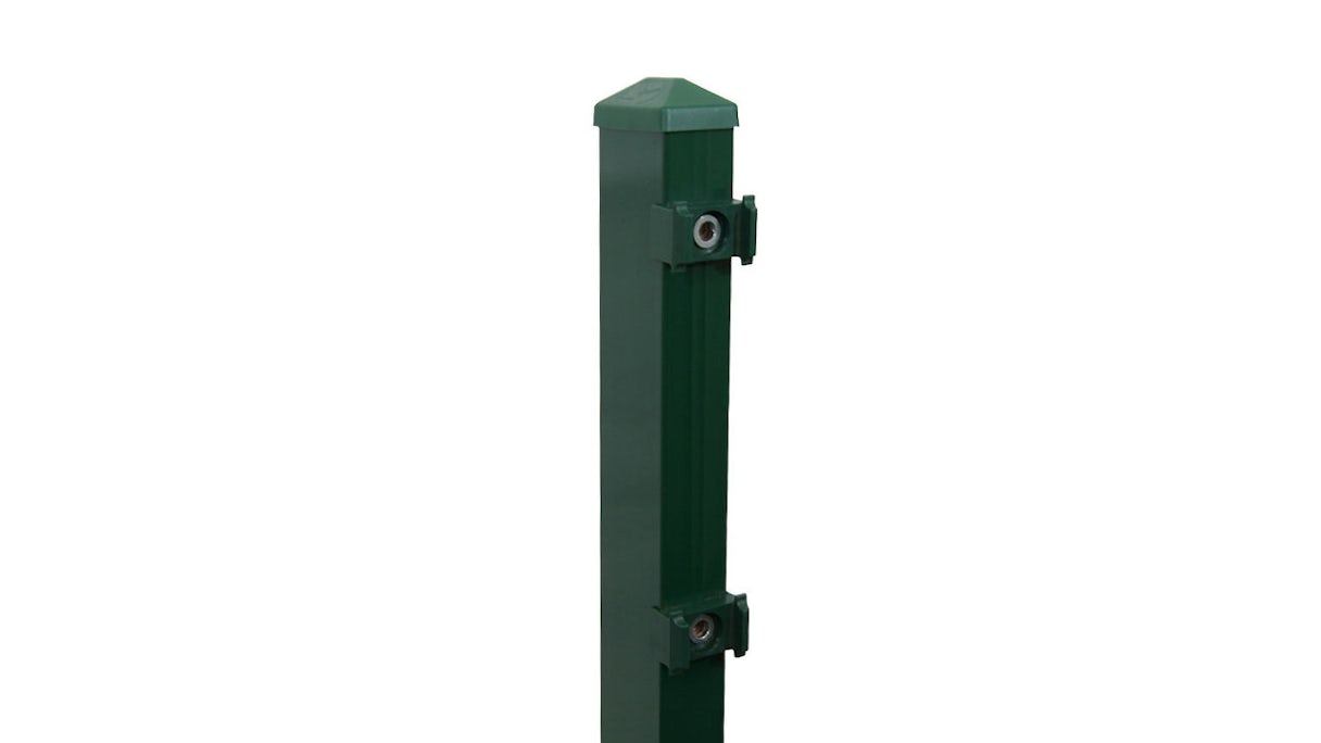 Zaunpfosten Typ P Moosgrün für Doppelstabmattenzaun - Zaunhöhe 630 mm