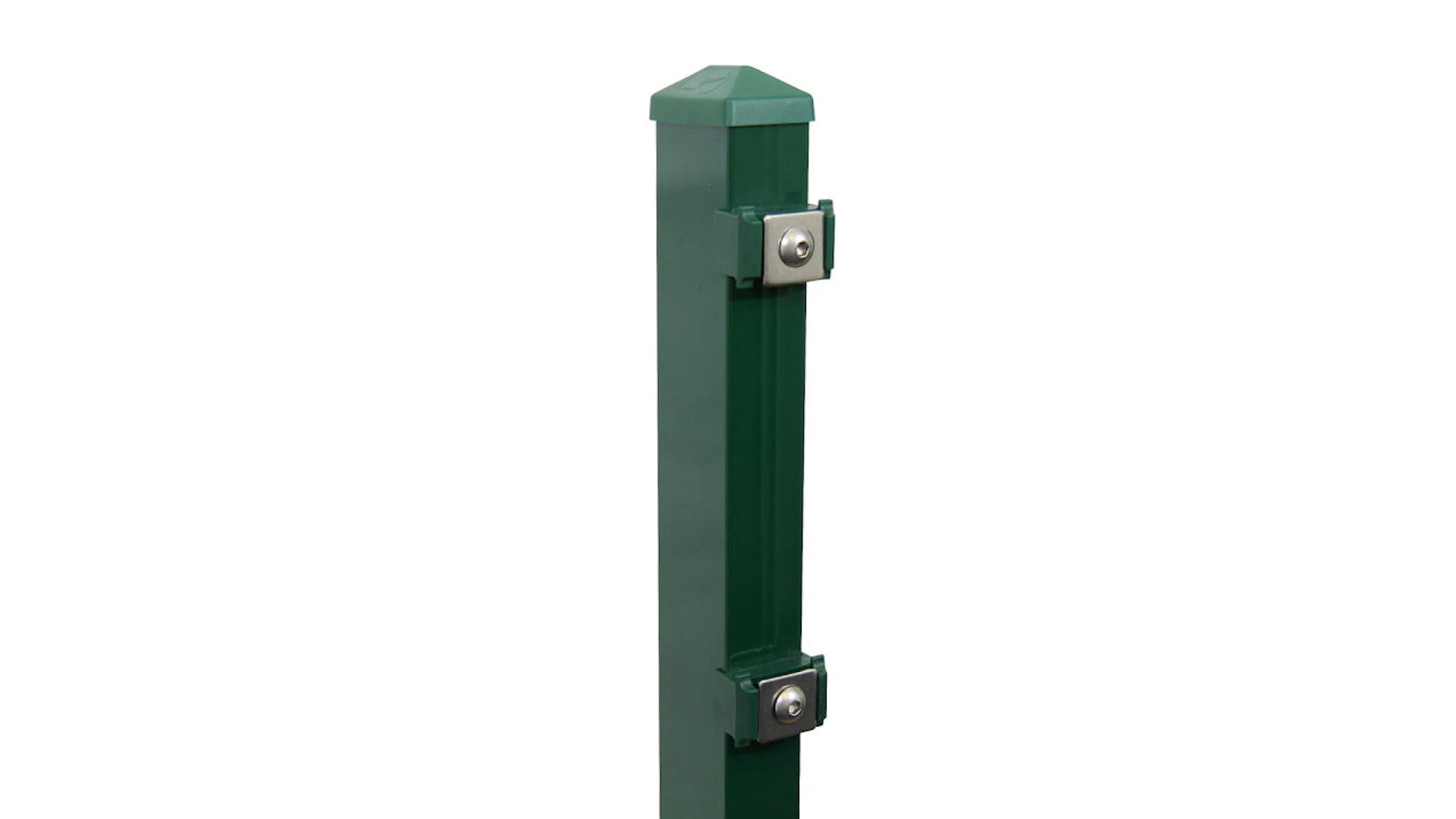 Poteau de clôture de type P vert mousse pour clôture à double maille - hauteur de la clôture 830 mm