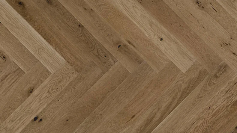 Skaben Premium Fischgrät Parkett Eiche Rustic natur geölt Optik angeräuchert gebürstet M4V