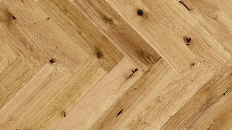 Skaben Premium Fischgrät Parkett Eiche Rustic mattlackiert gebürstet Landhausdiele Fischgrät M4V