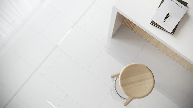 Kings Canyon Vinylboden Tilestyle Weiss Matt Fliese 4V zum Klicken