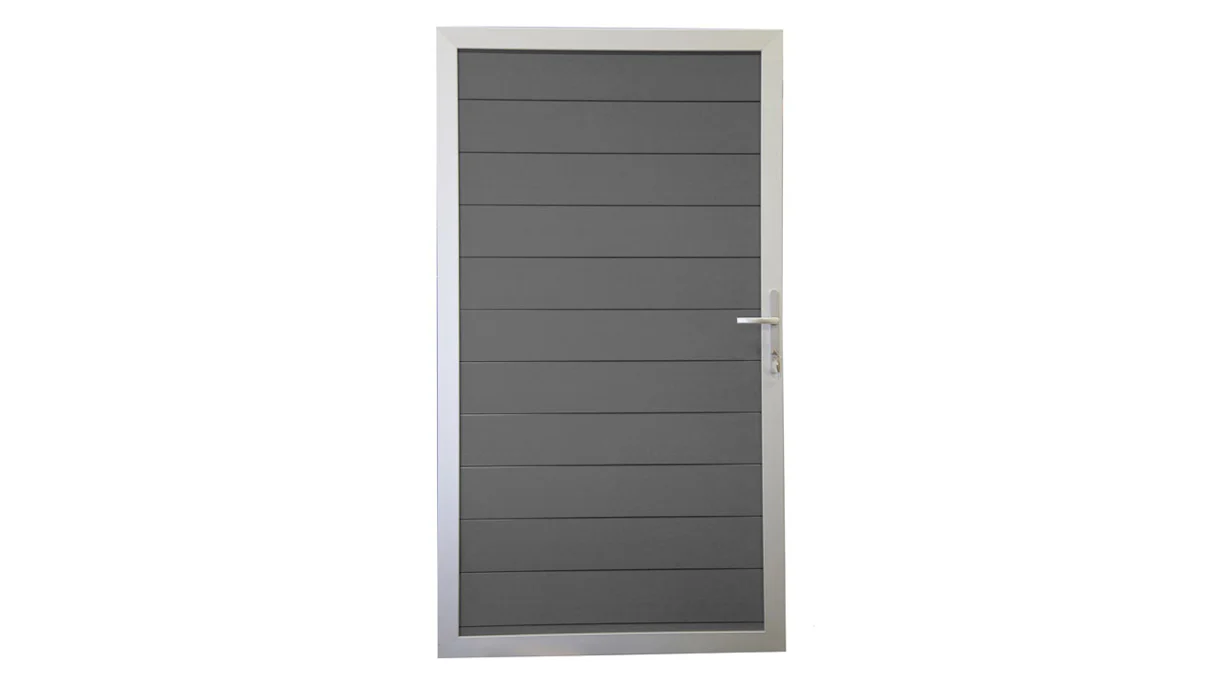 planeo Solid - universal door stone grey co-ex with aluminium frame