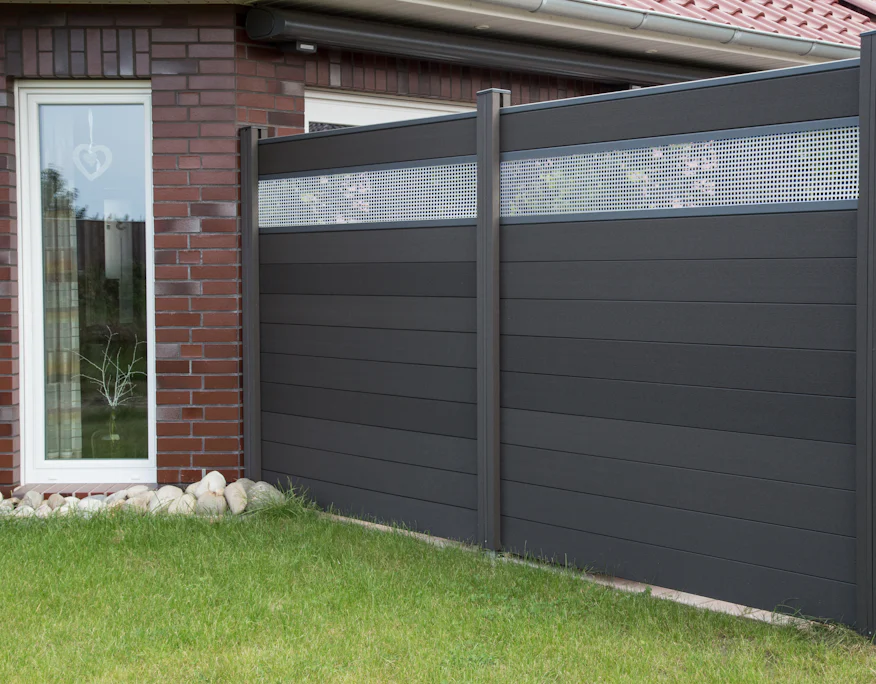 planeo Solid - pannello di design per recinzione da giardino Alu30 grigio antracite