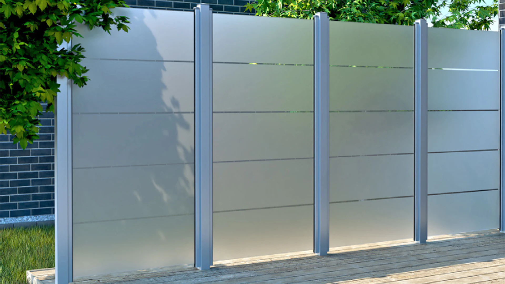 planeo Gardence Flair - Glas-Sichtschutz Hochkant Blockstreifen 90 x 180 cm